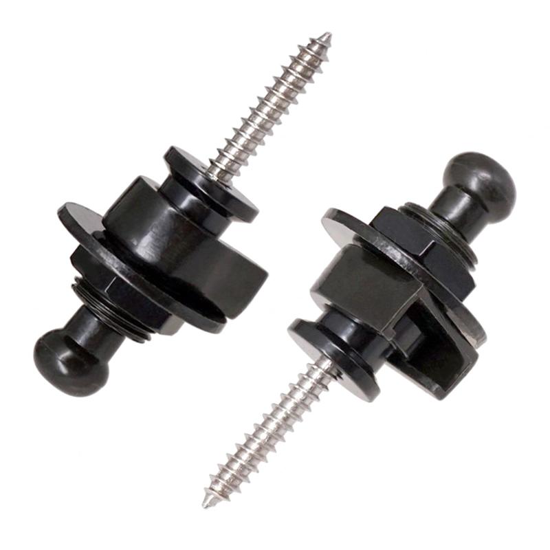 2PCS/Set Guitar Strap Lock Round Head Button Pin Gold Black Silvery 3 Color Available Skidproof Guitar Bass Straplock Button ZYF