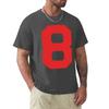 Number 8, Red eight, Sports number 8 T-Shirt hippie clothes summer tops black t shirts for