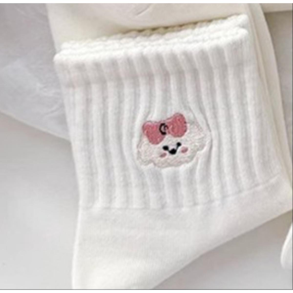 

10-1 пар жіночих шкарпеток у формі серця з бантом, з модним та мінімалістичним дизайном для весни та осені! Милі білі шкарпетки з візерунком 10 pairs