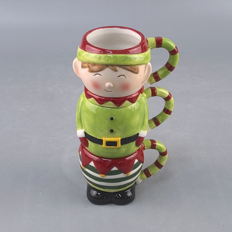 Ceramic Creative Combination Triple Stack King Husband Clown Christmas Atmosphere Couple Coffee Cup Mug Ceramic Cup