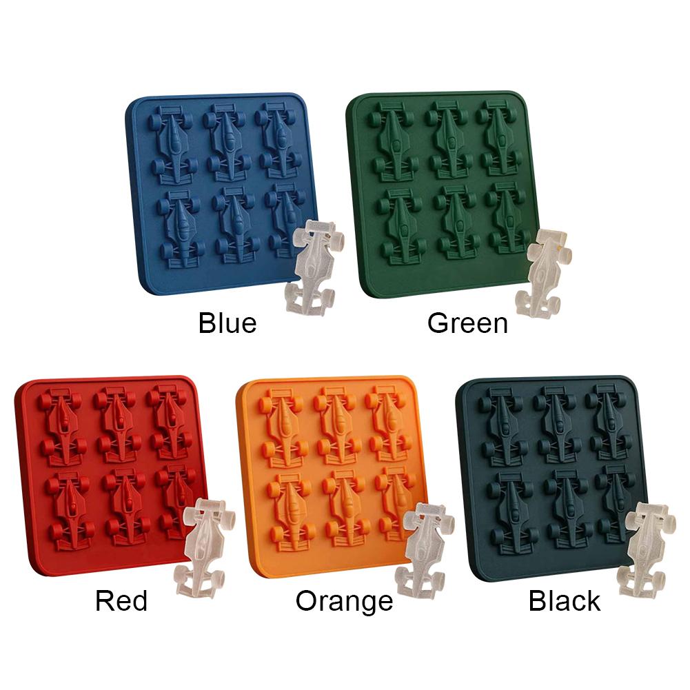 Formy silikonowe do wypieków w kształcie samochodzików wyścigowych 3D, 6-gniazdowe, narzędzie do pieczenia DIY, kostki lodu silikonowe w kształcie samochodzików do czekoladek, ciast, deserów, galaretek