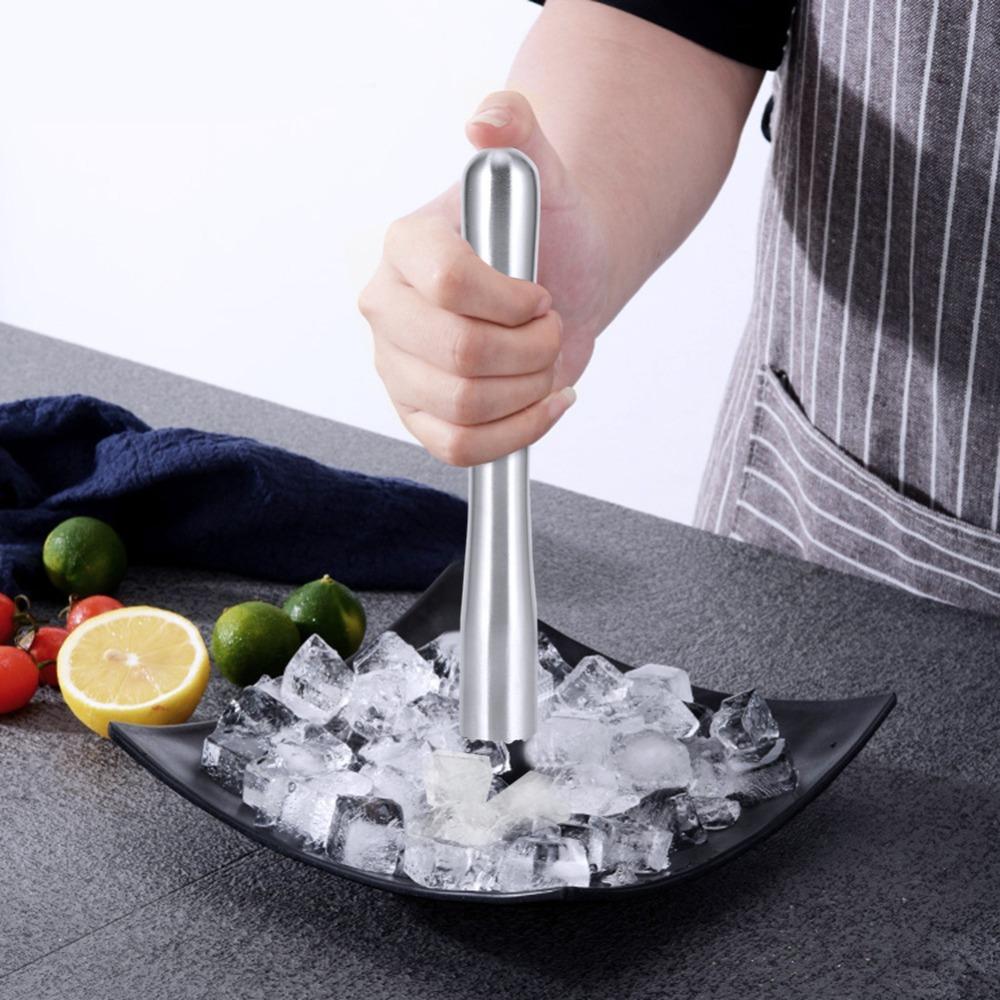 Stainless Steel Stainless Steel Muddler Silver Ice Hammer Professional Ice Crushing Rod Bartender