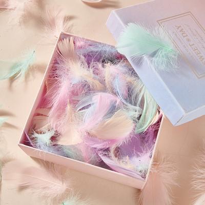 100pcs White Pink Swan Feather Plumes Natural Goose Feathers Floating For Gift Boxes Filler Supplies DIY Wedding Home Decoration