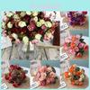 Stunning 21 Heads Artificial Silk Flowers Rose Bunch Bouquet For Elegant Home Decor