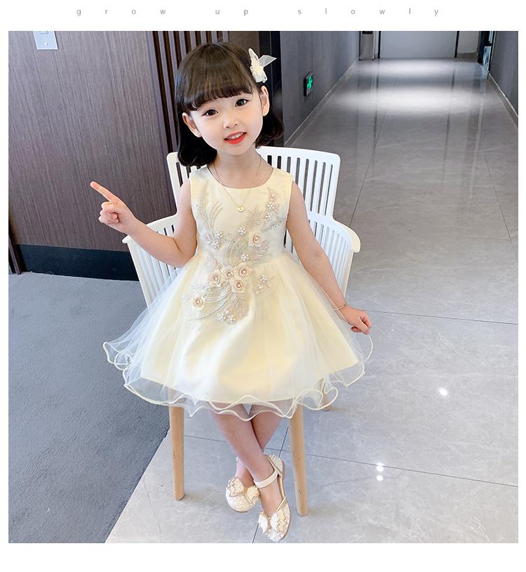 Girls' summer 2026 new mesh dress, stylish princess dress, birthday dress, baby performance dress