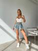 Shorts en jean déchirés taille haute à franges pour femmes style européen et américain 2024