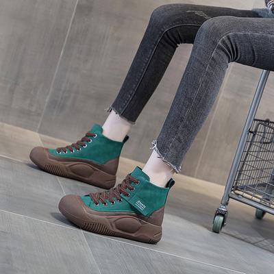 Botas Martin zapatos de mujer nuevo otoño botas cortas realzantes de suela gruesa zapatos casuales de caña alta estilo británico retro