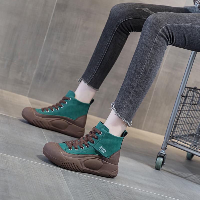 

Martin boots women s shoes new autumn thick-soled heightening short boots high-top casual shoes retro British style 34