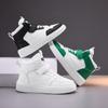 Rutschfeste High-Top Canvas-Sneaker für Kinder - Weiße Lederoberfläche für Herbst/Winter, Lässige und Sport-Laufschuhe.