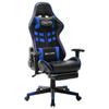 Day and Night - Day and Night Black and Blue Synthetic Leather Gaming Chair with Footrest