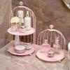 Double-layer Makeup Storage Shelf Large-capacity Bird Cage Holder Cosmetic Shelf  Storage Rack