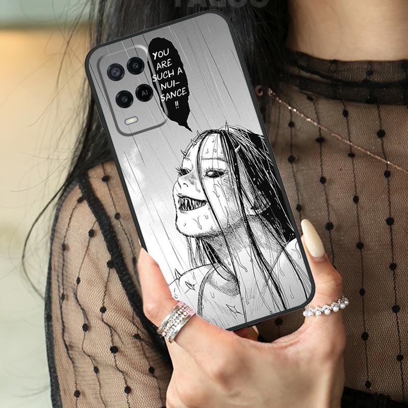 Horror Manga Style Case For Oppo A80 A60 A40 A17 A57 A77 A74 A54 A94 A78 A98 A18 A38 A58 A96 A76 A16 A15 A5 Pro