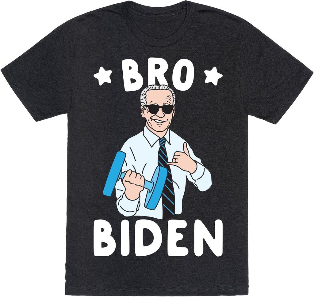Bro Biden Heathered Black Large Mens/Unisex Fitted Triblend Tee