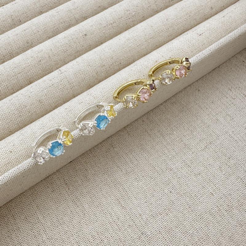 Sweet Candy Color Geometric Zirconia Earrings - Trendy & Versatile Square Studs