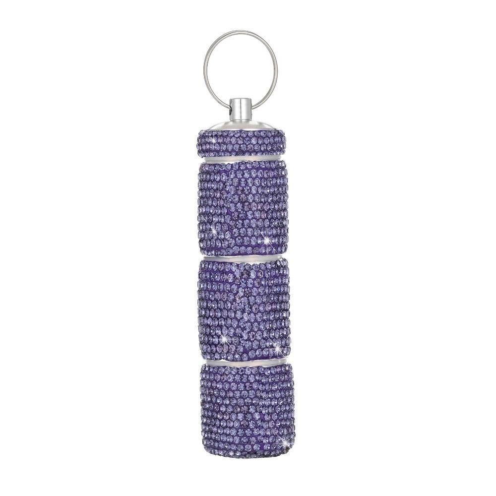 Portable Rhinestone Pill Container Mini Small Pill Holder Travel Organizer фиолетовый