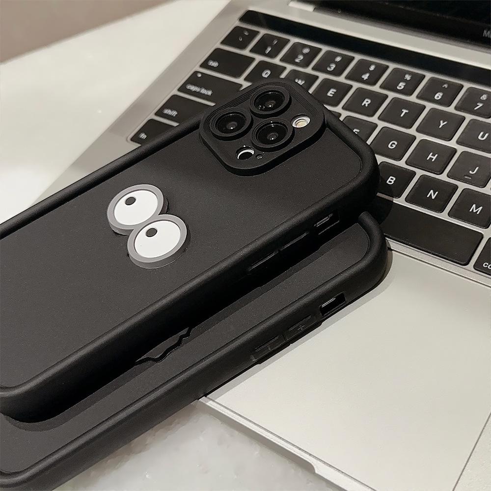 Applicable To Apple 17 Mobile Phone Case Iphone14promax Three Dimensional Black Coal Ball 13 Cartoon Personality 11 All Inclusive Set 16