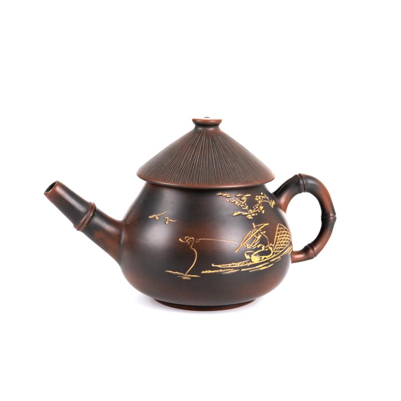 250ml Ceramic Fisherman s Pot High End Handmade Chinese Teapot for Household Use Master Kiln Transformed Teapot Kungfu Tea Set