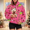 Women's Christmas Print Hoodie with Pet Pocket, Casual Long Sleeve Pullover Sweatshirt