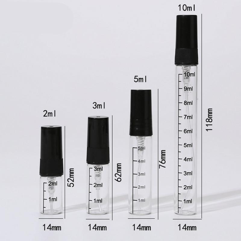 50PCS Mist Spray Bottles Set with Scale 2ml 3ml 5ml 10ml Travel Size Refillable Spray Pumps for Perfume And Mist