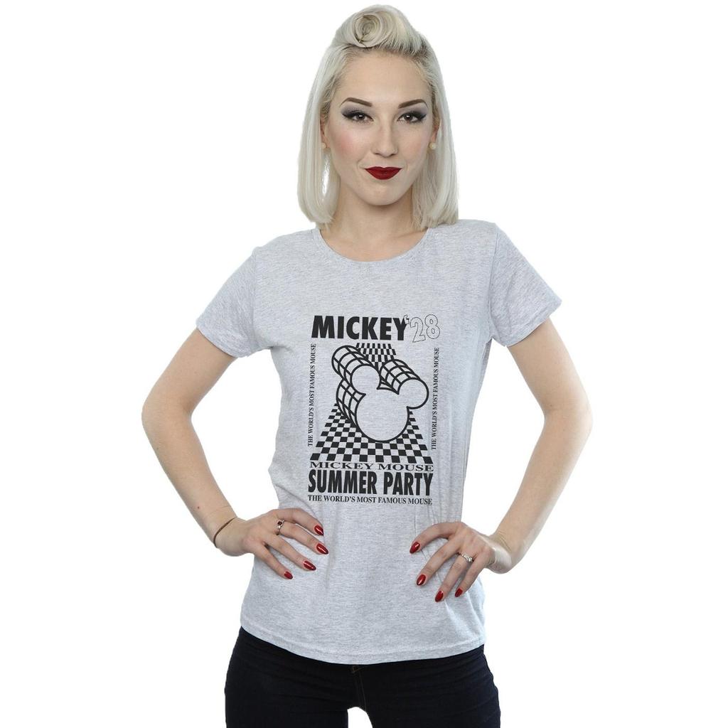 Disney Womens/Ladies Mickey Mouse Summer Party Cotton T-Shirt