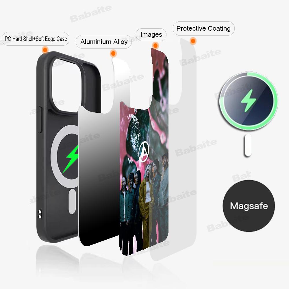 

L-Linkin Meteora P-Park Phone Case Magnetic Case For IPhone 16 14 13 12 11 15 Pro Max Plus For Magsafe Wireless Charge Cover iPhone 14