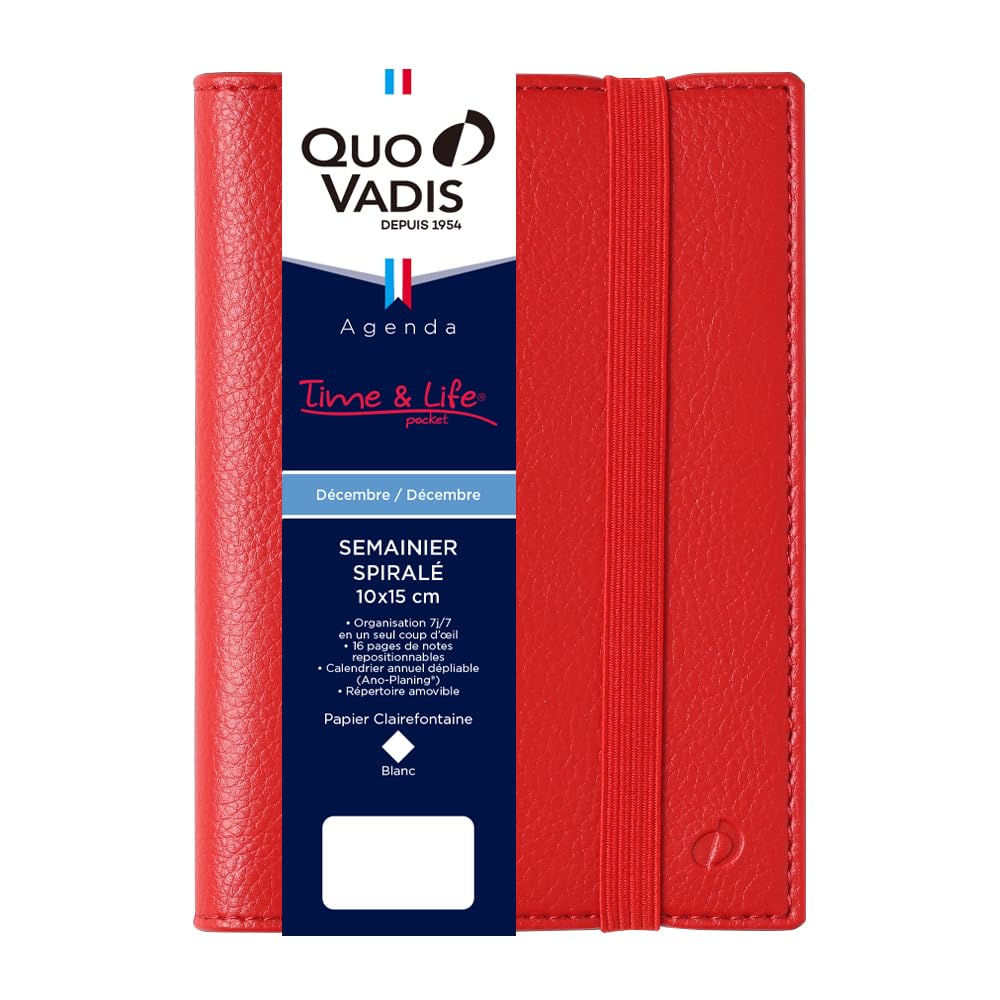 

Ежедневник Quo Vadis и Life Starts December A6 Французский Вермильон QUOVADIS qv539vm [Издание 2025 года] Время 10x15 (Еженедельник вертикальный, 2024, 10x15см,