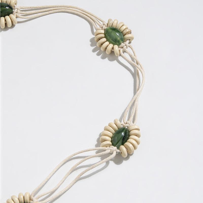 Bohemian-style Belt, Flower Woven Belt, Dress Belt, Casual Vacation Style Waist Rope