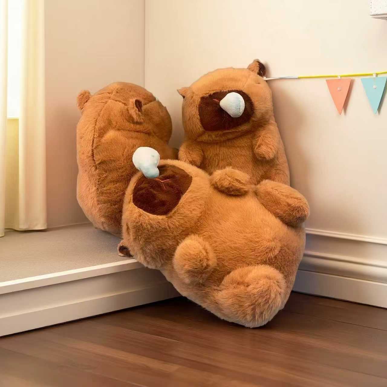 Wucifang Bags Light Green 4Pcs Big Snot Bubble Kapibara Stretch Plush Doll Cute Capybara Toy Soft Ragdoll Gift For Kids Birthday Party