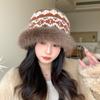 Autumn and Winter Hat Women's Plush Hat Fashion Versatile Thermal Hat Ear Protector Basin Hat