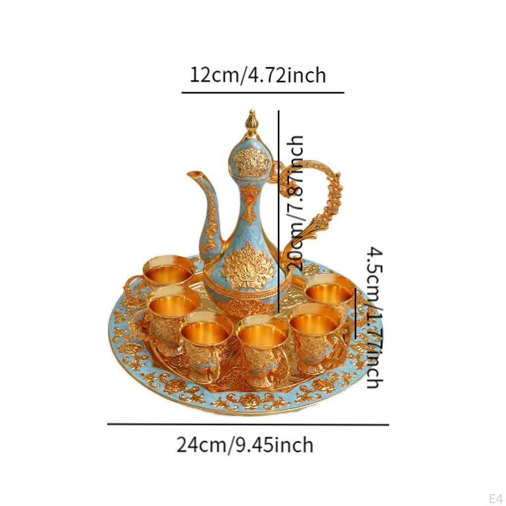 Turecký displej na čajovou konvici se sadou šálků kávy, pro domácí setkání