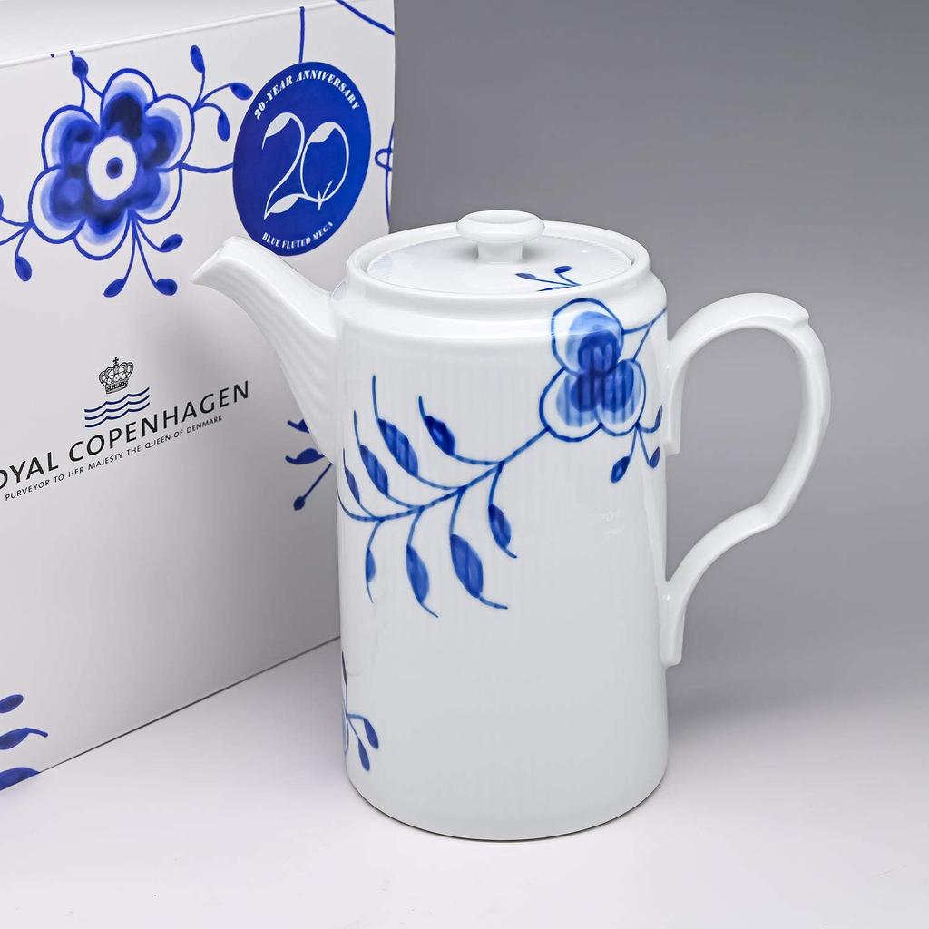 ROYAL COPENHAGEN Niebieski Fluted Mega Doniczka Cylinder Wydanie na 20. Rocznicę 1100ml 2381118(1052389) [Używany]