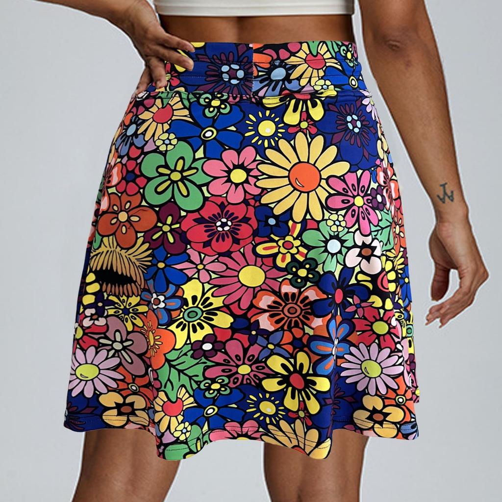 Women Knee Length Skort with Pockets Tennis Golf Athletic Skirt Lightweight Breathable Stretchy Sports Skort for Outdoor Activities