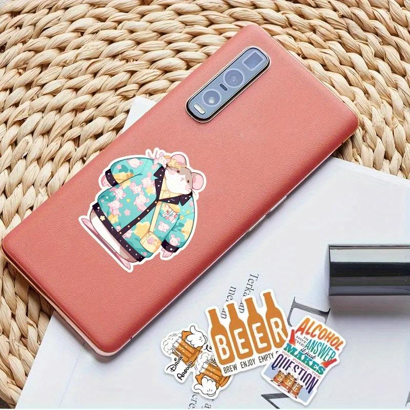 Mouse Wearing Floral Coat Sticker Durable for Laptop, Car, Luggage, Skateboard & More - Perfect for Teens, Adults, Creative Decor & Gifting