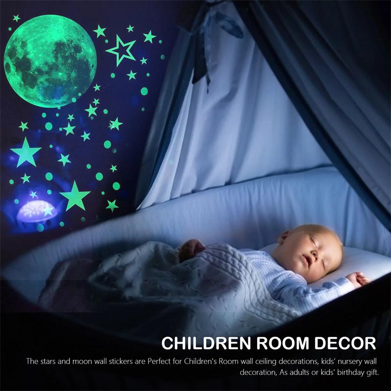 435Pcs/Set Luminous Moon Star Wall Sticker For Kids Bedroom Ceiling Home Decoration Diy Decal Glow In The Dark Wallpaper Mural