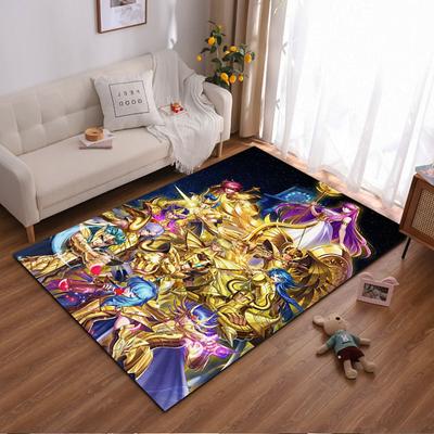 Golden Knight Design Carpet with Fantasy Characters and Starry Background Suitable for Use As an Anti-slip for Living Room Bedroom Sofas