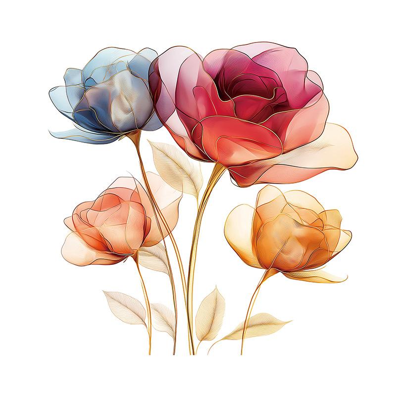 

Цветочная наклейка на стену самоклеящаяся съемная водонепроницаемая наклейка для плитки в ванной комнате кухонного шкафа холодильника домашний декор 30x30CM разноцветный