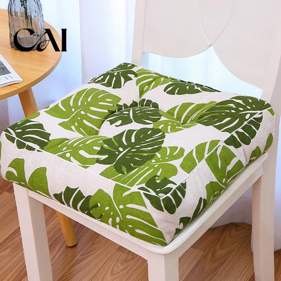 Universal Chair Cushion for Home Office Modern Stylish Cushion, Ultra Soft Square Geometric or High-elastic PP Cotton Pad Plant Prints, 15.75"x15.75"