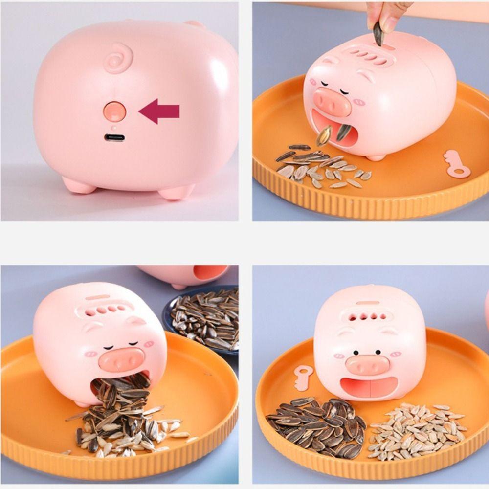 New Automatic Sunflower Seed Peeler USB Pig Electric Peeler Cute Smart Melon Seed Sheller