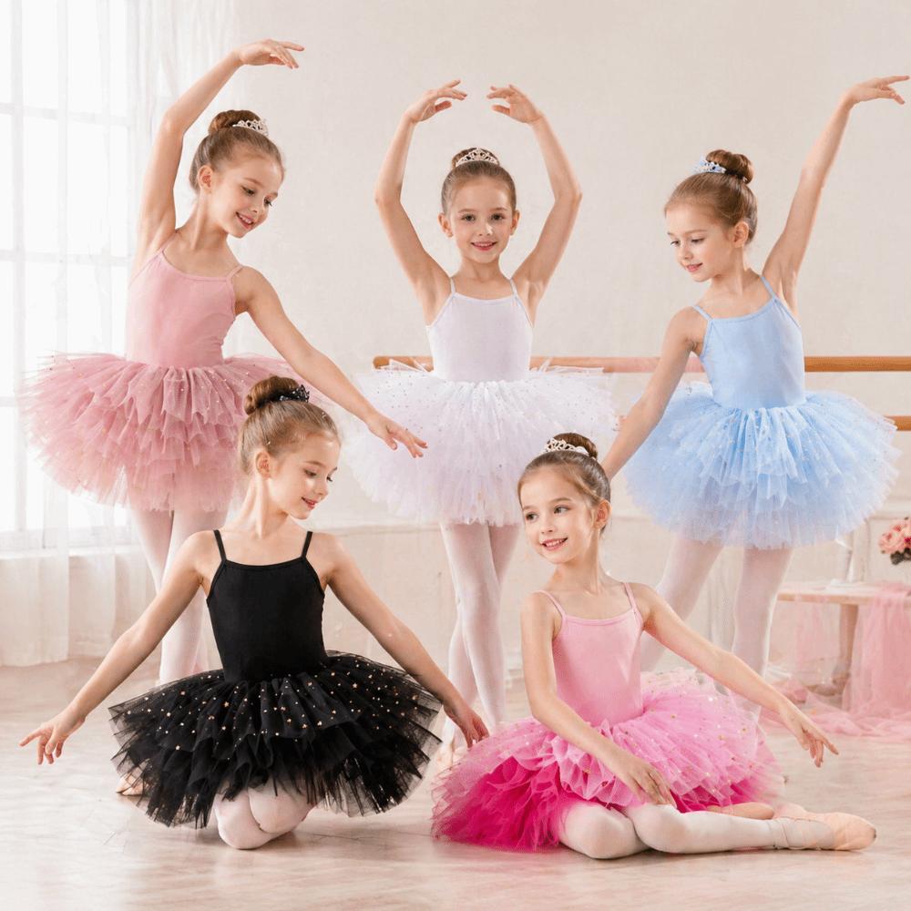 Short Sleeve Ballet TuTu Dress Sequin Ballet Performance Costume Party Dance Dress Grading