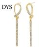 Minimalist Trendy Ear Drops 1 Pair Sparkly Women Earrings, Geometric Cubic Zirconia Dangle Comfortable Daily Wear Jewelry Gold Plated Rhinestone Drop