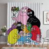 Les Barbapapa Home Interior Curtains 2 Pieces Tulle for Bedroom Halloween Decoration Modern Living Room Curtains Shades Curtain