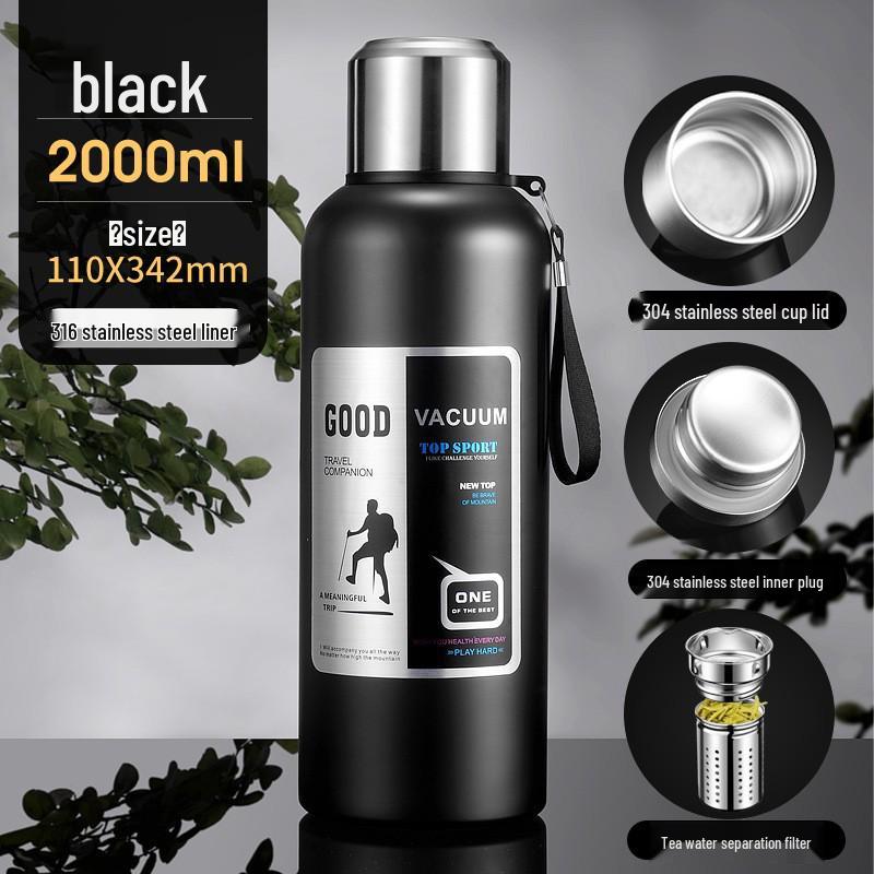316 Stainless Steel Insulated Travel Flask - Large Capacity & Portable for Outdoor Use
