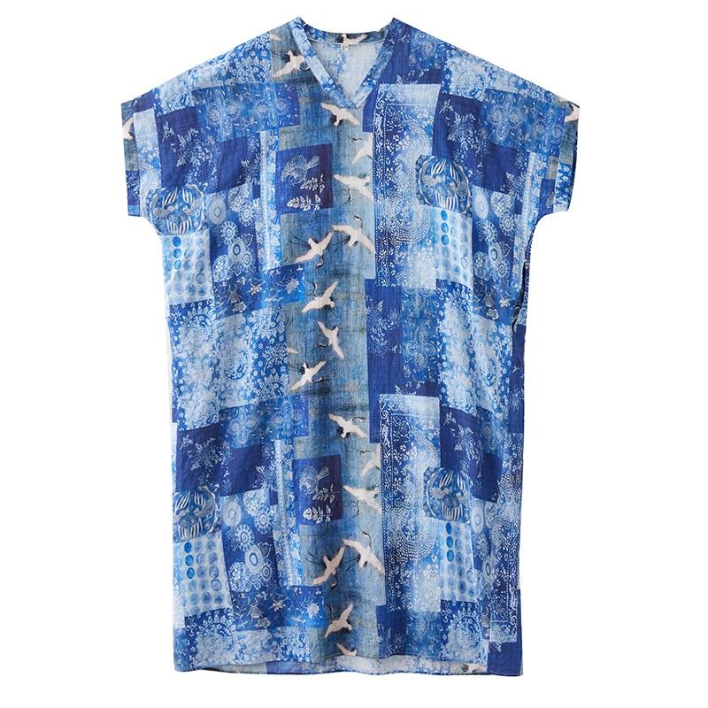 Short Sleeve Plus Size Cotton Vintage Floral New In Dresses for Women Casual Loose Maxi Long Summer Dress