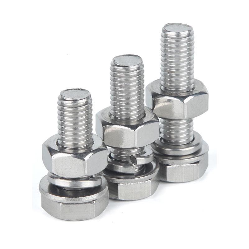 304 Stainless Steel Hex Bolt, Nut, and Washer Set (M14, M16, M18)