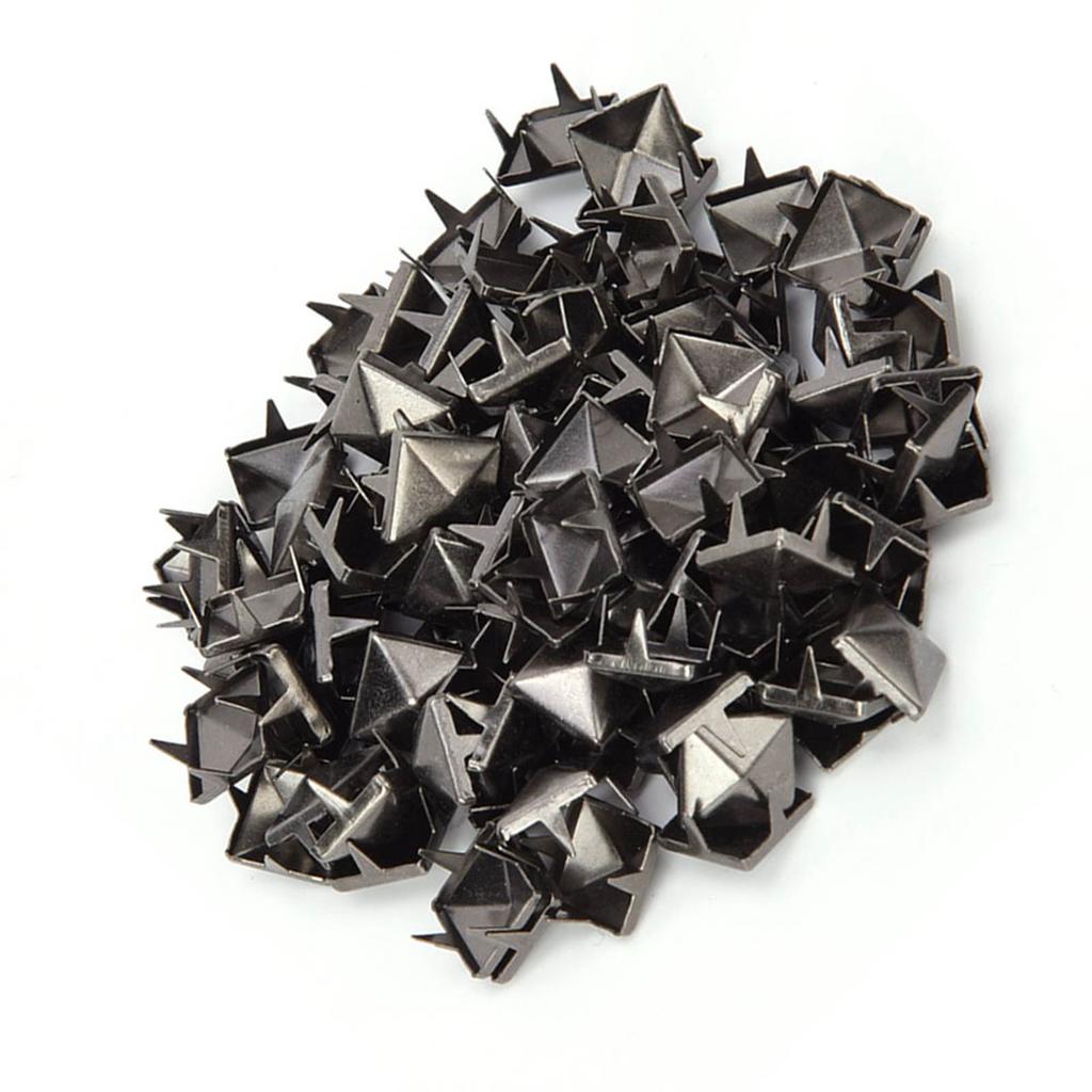 100 PCS 9MM Brass Copper Square Rivets Apparel Shoes Bag Accessories for Leather DecorationGun