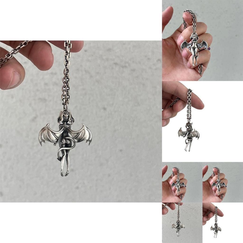 Romantic Angel Necklace With Cartoon Figure And Chain For Daily Wear
