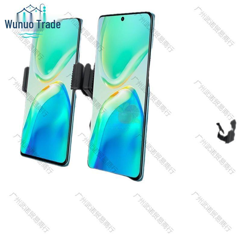 Support Trépied de Bureau Double pour Téléphone pour Streaming en Direct et Prises de Vue Extérieures avec Tête à Clip Portable