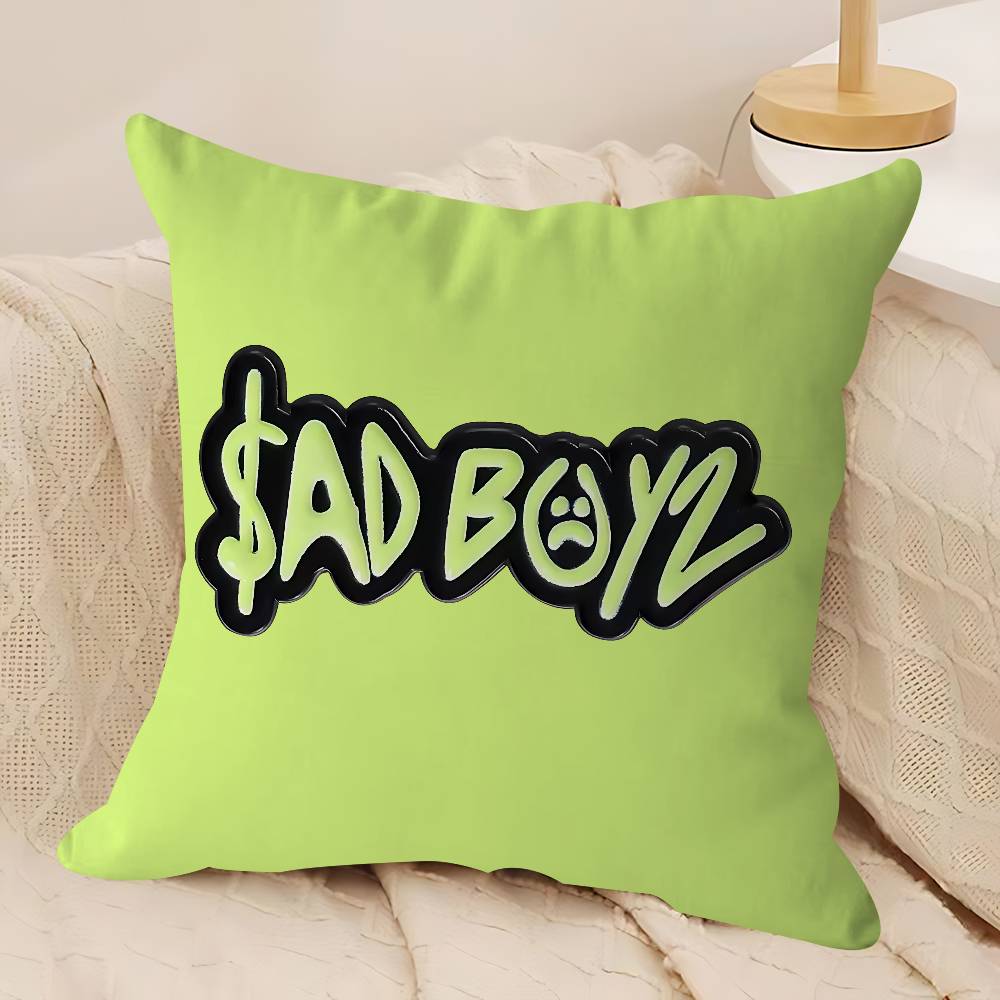 Sad Boyz Pillow Covers Cartoon Sofa Decorative Home Double-sided Printing Short Plush Cute Cushion Cover
