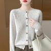 Lente en Herfst Nieuw Wollen Vest Dames Trui met Ronde Hals