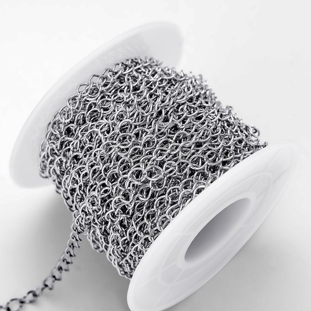 

10meters 2meters Stainless Steel Baisc Link Chain Extended Chains for DIY Necklace Bracelet Tail Chain Accessory Jewelry Making 2x3mm 2M